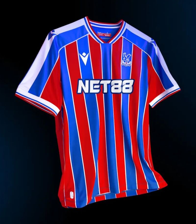 new red and blue striped crystal palace home kit